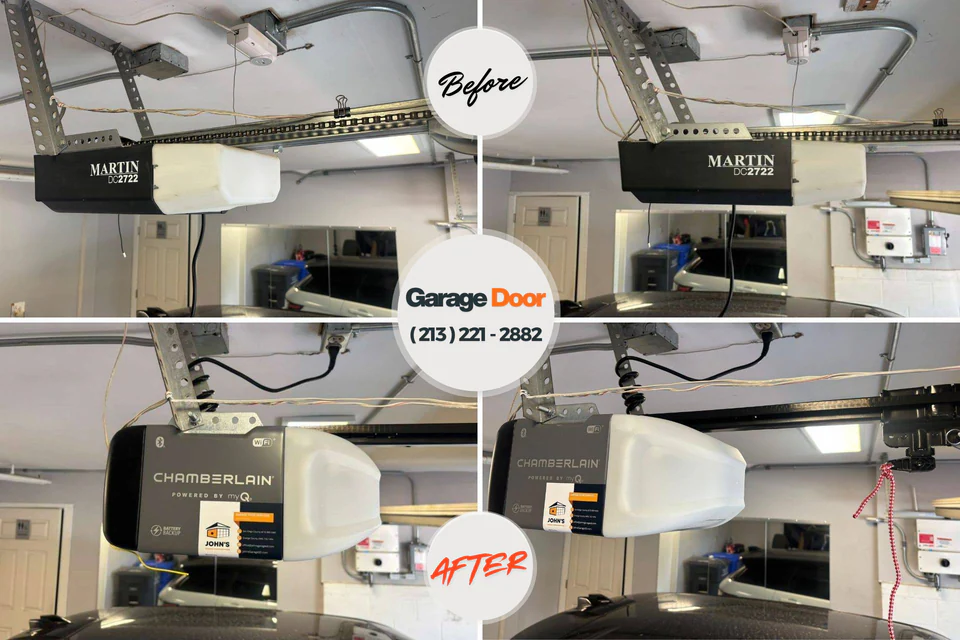 Before and after: garage door repair Linden, AZ